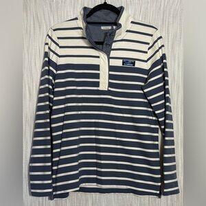 L.L. Bean Navy and White Striped Long Sleeve Top